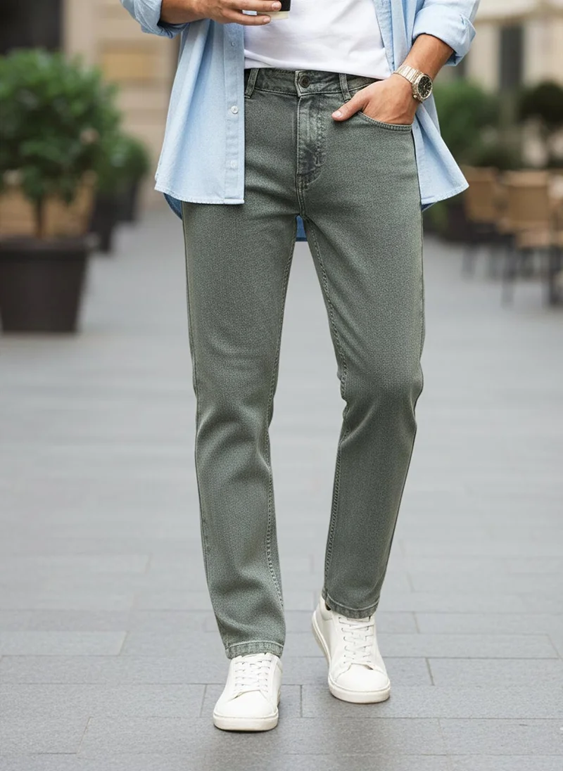 Urbano Fashion Men's Light Grey Regular Fit Heavy Washed Denim Jeans Stretchable